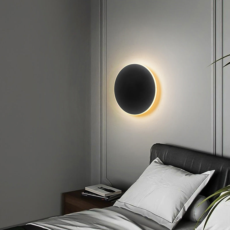 Simple Led Round Wall Lamp Touch Bedroom Bedside
