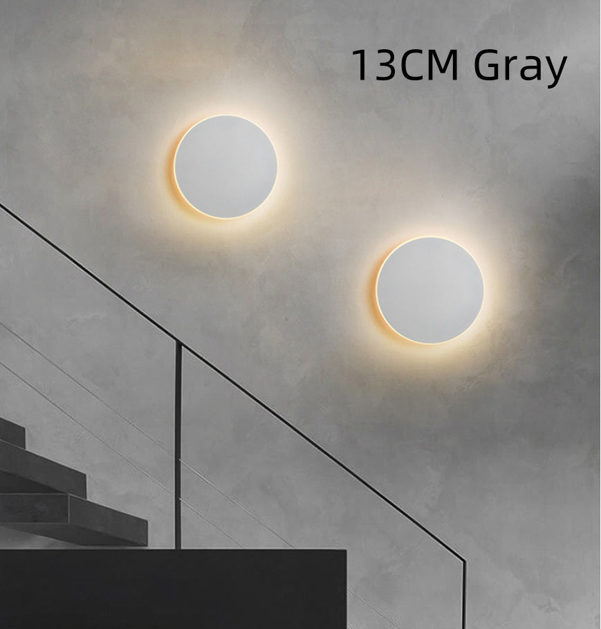 Simple Led Round Wall Lamp Touch Bedroom Bedside