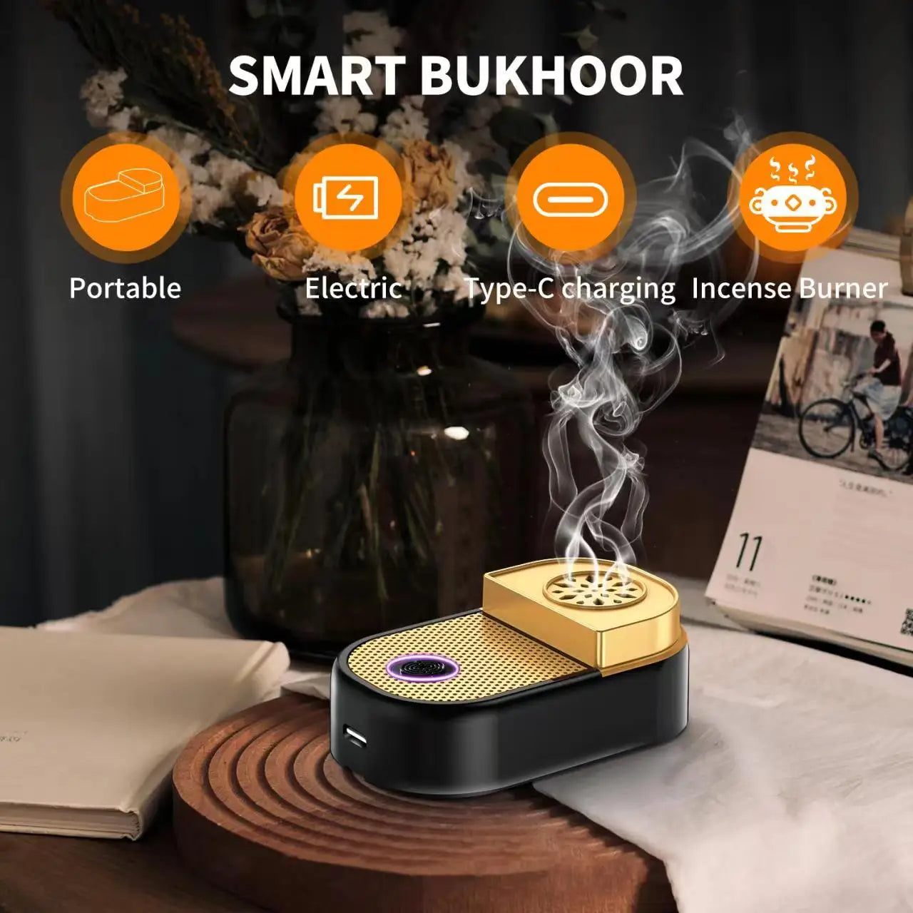 مبخرة العود الكهربائية الجديدة بخور عربي USB بخور رائحة الناشر مبخرة العود