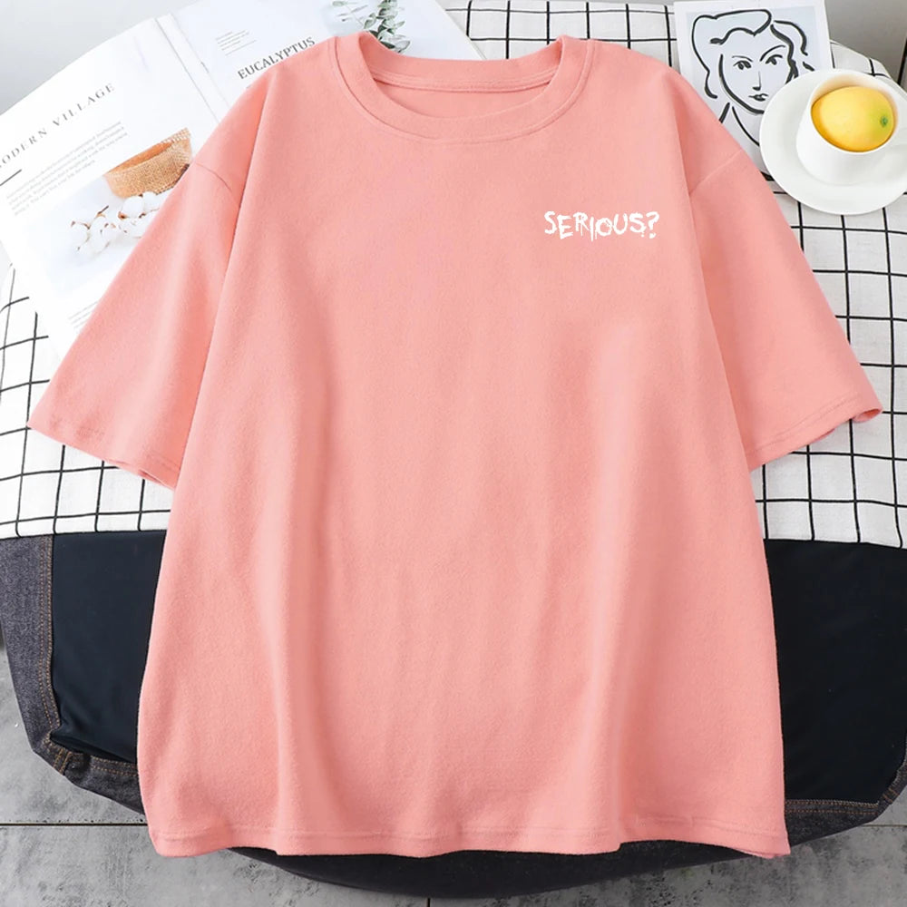 Creative Words Serious Printed Female T Shirtsimple S-Xxxl T-Shirts Retro Breathable Short Sleeved Comfortable Tshirts Women