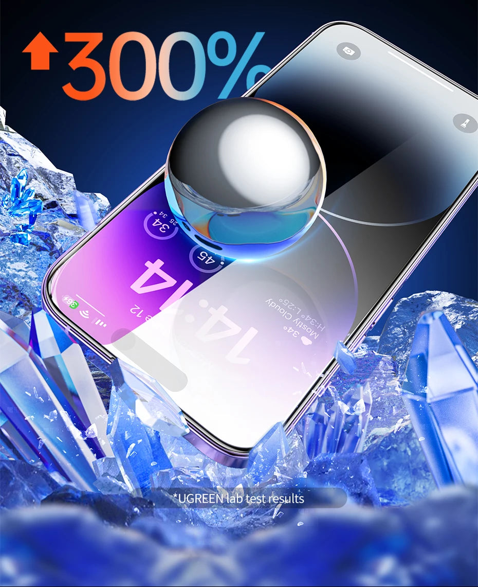 UGREEN for iPhone 15 14 13 Pro Max Glass Screen Protector for iPhone 12 11 XR iPhone 15 Pro Tempered Glass 9D Film