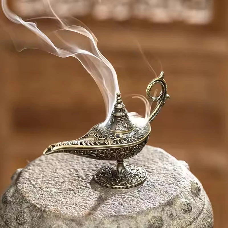 Antique Style Lamp Metal Incense Burner Scented Unscented Candle Holder Home Decor Gift Arabic Incense Burner Lotus Oud