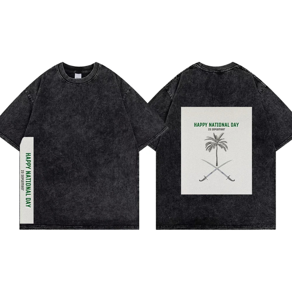 Kingdom of Saudi Arabia T-shirts Vintage Streetwear T-shirt Saudi National Day Tshirts 23 September 1932 Tees Unisex Y2k T Shirt