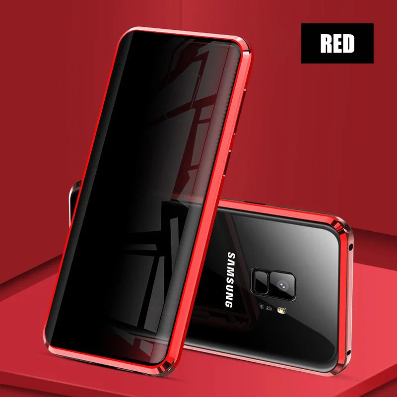 Anti-spy Double Side Glass Magnetic Case For Samsung Galaxy S22 S21 Ultra S20 FE S10 S9 S8 Plus Note 20 10 9 Plus Privacy Cover