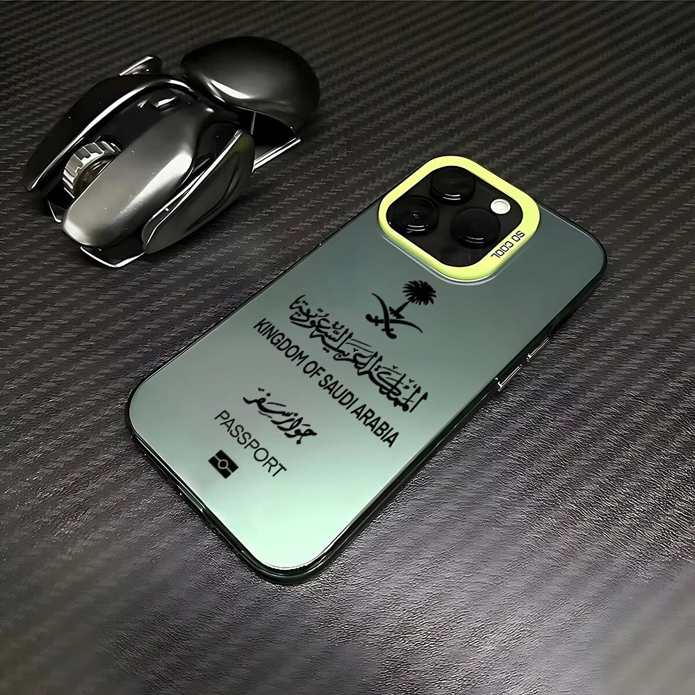 Saudi Arabia Passport Phone Case For iPhone 16 15 14 13 12 11 Pro Max X XR XSMAX 8 7 Plus Candy Matte Shockproof Back Cover