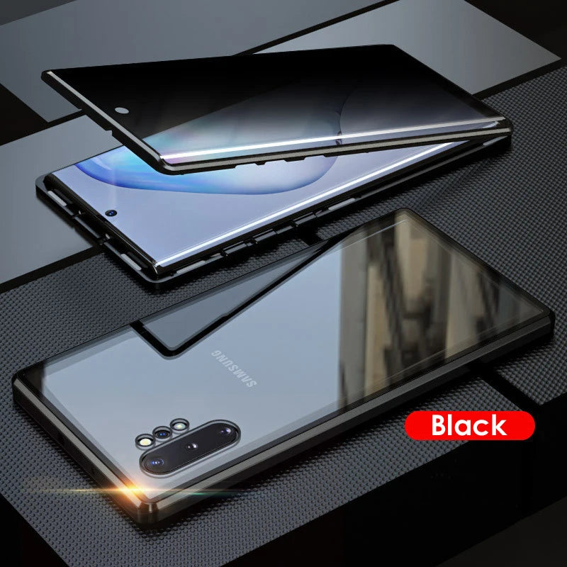 Anti-spy Double Side Glass Magnetic Case For Samsung Galaxy S22 S21 Ultra S20 FE S10 S9 S8 Plus Note 20 10 9 Plus Privacy Cover