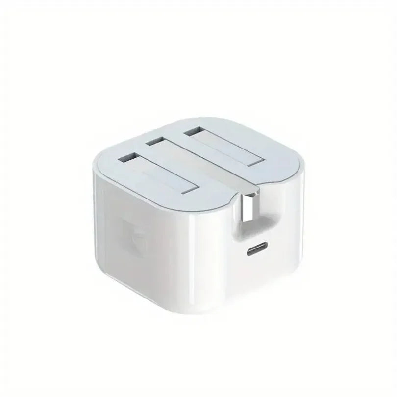 Foldable UK Plug USB-C Port Fast Charging QC3.0 PD 25W Type C Quick Charge For iPhone 16 15 Travel Wall Charger Power Adapter