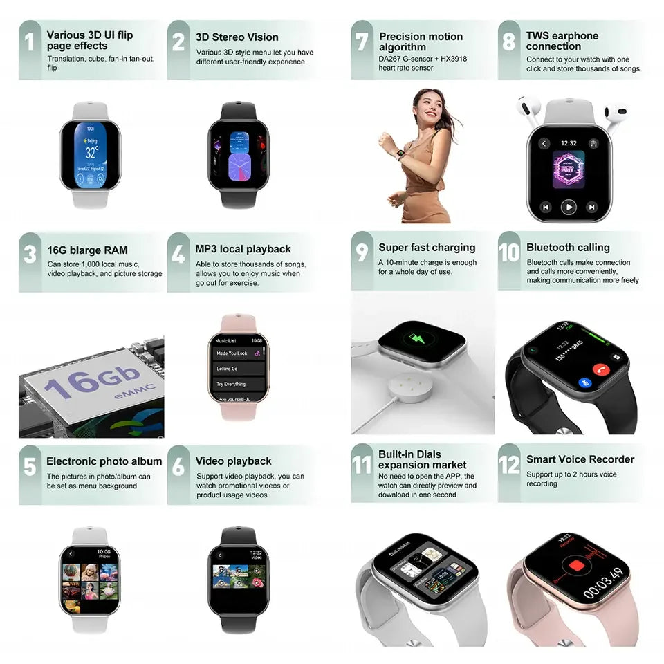 New 2025 Original For Apple Watch 10 GPS Smart Watch Men Body Temperature Bluetooth Call NFC Sports Women SmartWatch for Apple