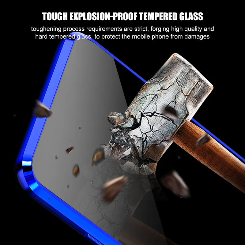 Anti-spy Double Side Glass Magnetic Case For Samsung Galaxy S22 S21 Ultra S20 FE S10 S9 S8 Plus Note 20 10 9 Plus Privacy Cover