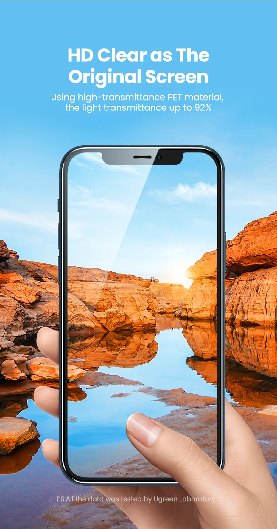 UGREEN for iPhone 15 14 13 Pro Max Glass Screen Protector for iPhone 12 11 XR iPhone 15 Pro Tempered Glass 9D Film