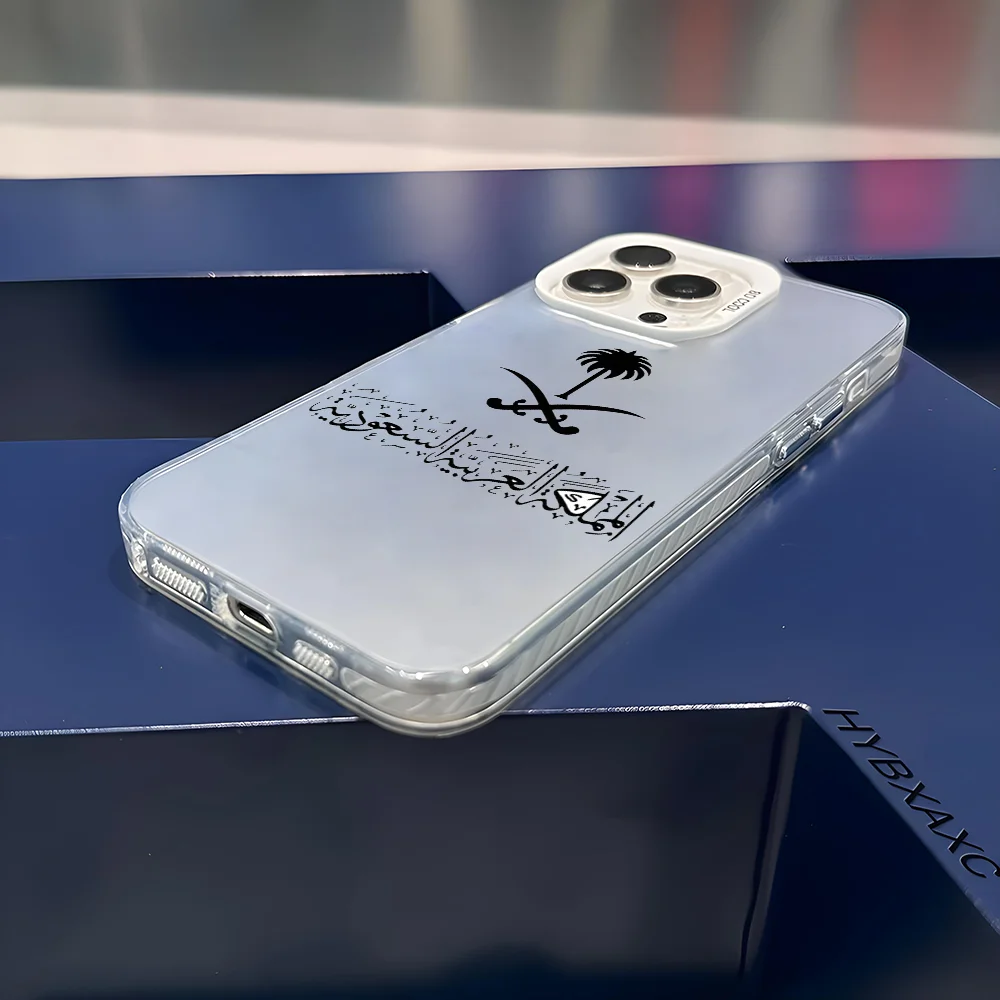 Saudi Arabia Passport Phone Case For iPhone 16 15 14 13 12 11 Pro Max White Ultra-thin Soft Candy Abrazine Funda