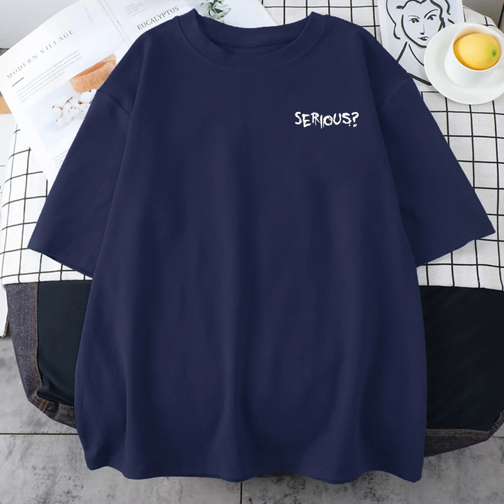 Creative Words Serious Printed Female T Shirtsimple S-Xxxl T-Shirts Retro Breathable Short Sleeved Comfortable Tshirts Women