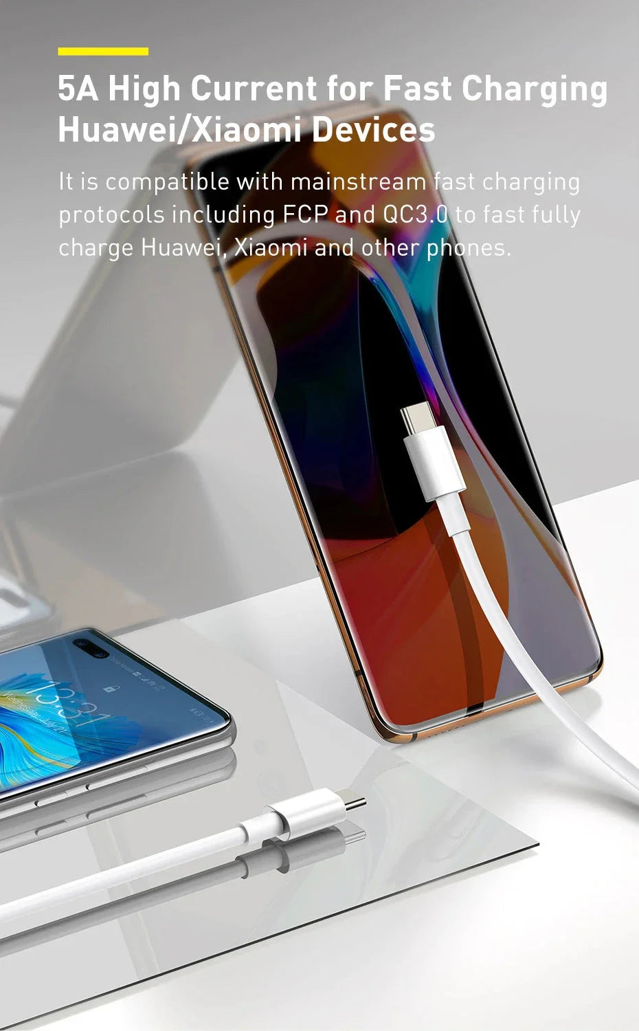 Type C to Type C Cable 100W PD Fast Charging For iPhone 15 Plus Pro Max Samsung Huawei Xiaomi OPPO USB C to USB C Charger Cable