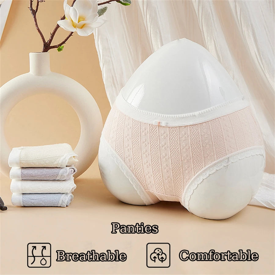 3PCS/Set Cotton Panties Women Antibacterial Crotch 2024 New Mid Waist Underwear Girls Breathable Triangle Shorts Lingerie Briefs