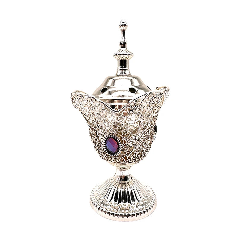 Metal Indoor Burner Middle East Church Electric Censer Metal Burner Vintage Sandalwood Burner (EU Plug)