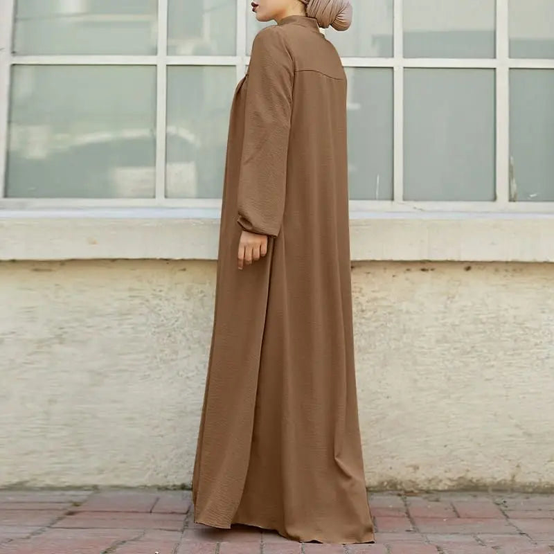 VigoAnne 2025 Muslim Abaya Solid Zipper One-piece Prayer Dress Women Long Sleeve Islamic Clothing Lady Dubai Saudi Robe Turkish