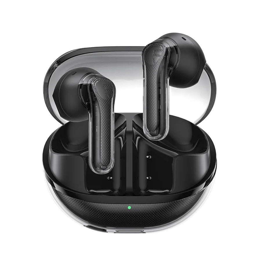 SoundPEATS Clear Pods Bluetooth Wireless Earphones with Dual ENC Mic, 13mm Drivers,Deep Bass, Total 40H Playtime, APP Control