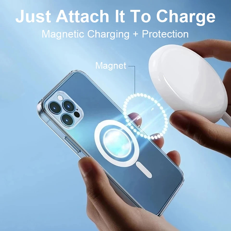 Magsafe Wireless Charging Magnetic Case For iPhone 14 11 12 13 Pro Max 12 13 mini 14 Plus Transparent Shockproof Cover Cases