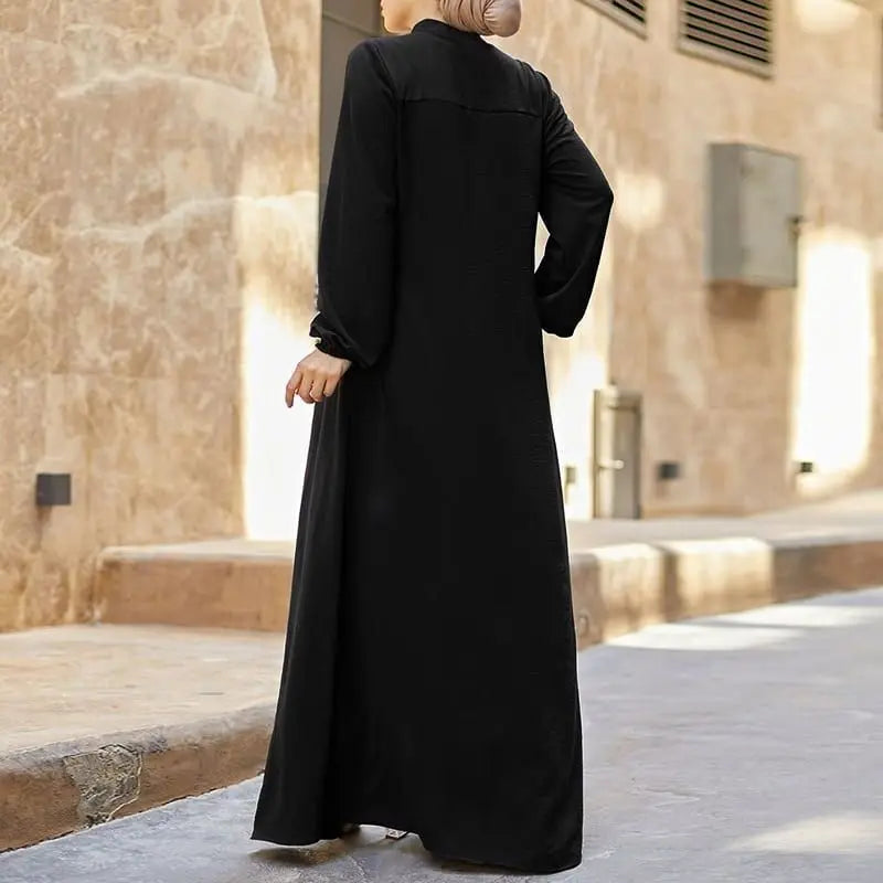 VigoAnne 2025 Muslim Abaya Solid Zipper One-piece Prayer Dress Women Long Sleeve Islamic Clothing Lady Dubai Saudi Robe Turkish