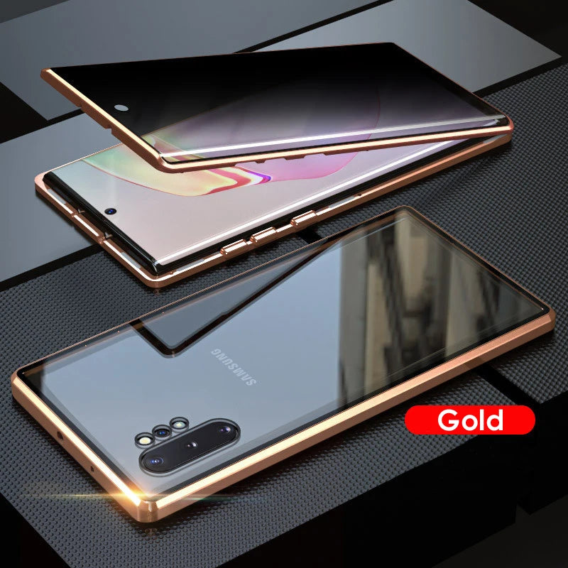 Anti-spy Double Side Glass Magnetic Case For Samsung Galaxy S22 S21 Ultra S20 FE S10 S9 S8 Plus Note 20 10 9 Plus Privacy Cover