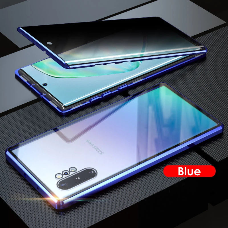 Anti-spy Double Side Glass Magnetic Case For Samsung Galaxy S22 S21 Ultra S20 FE S10 S9 S8 Plus Note 20 10 9 Plus Privacy Cover