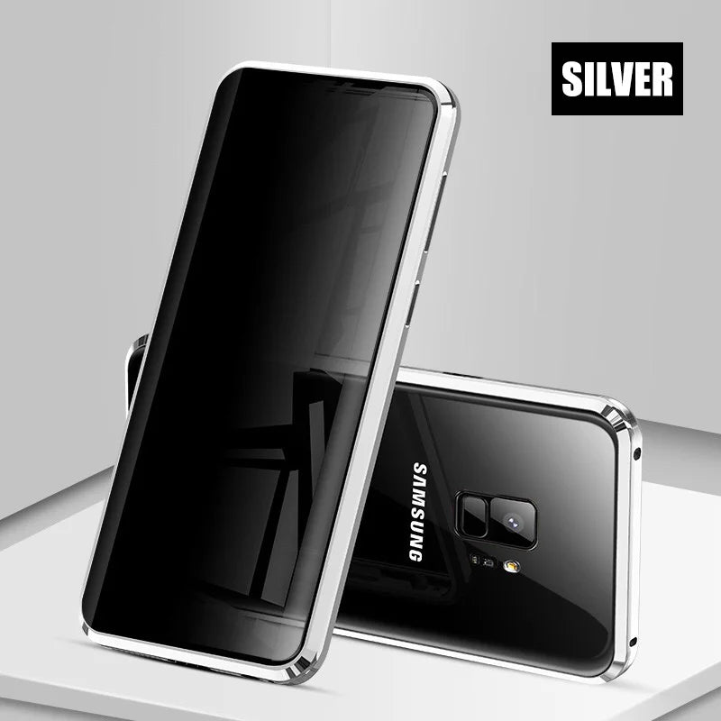 Anti-spy Double Side Glass Magnetic Case For Samsung Galaxy S22 S21 Ultra S20 FE S10 S9 S8 Plus Note 20 10 9 Plus Privacy Cover
