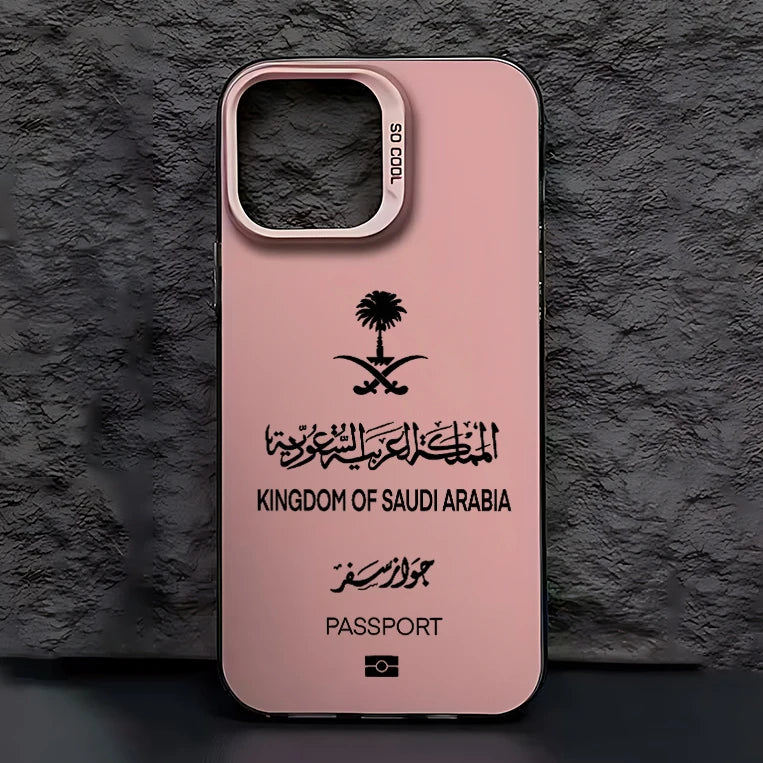 Saudi Arabia Passport Phone Case For iPhone 16 15 14 13 12 11 Pro Max X XR XSMAX 8 7 Plus Candy Matte Shockproof Back Cover
