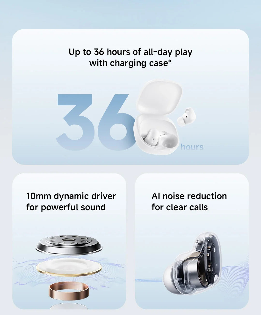 Xiaomi Redmi buds 6 Play Bluetooth 5.4 TWS Earphone Earbuds 10mm Dynamic Driver AI noise cancellation for calls