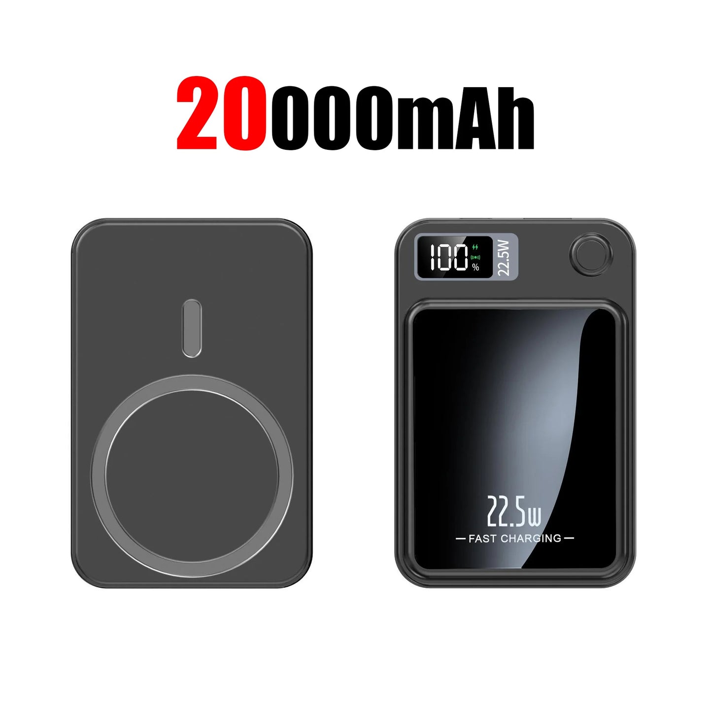 New 100000mah Capacity Power Bank Magnetic Wireless 22.5w Ultra Super Fast Charging Powerbank For Iphone Samsung Huawei Xiaomi