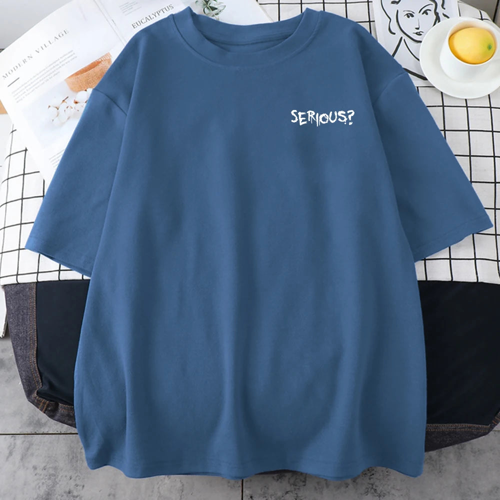 Creative Words Serious Printed Female T Shirtsimple S-Xxxl T-Shirts Retro Breathable Short Sleeved Comfortable Tshirts Women