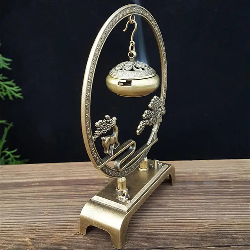 Retro Incense Burner Hollow Out Zinc Alloy Hanging Fulu Shou Incense Burner Household Incense Burner Incense Stick Ornament