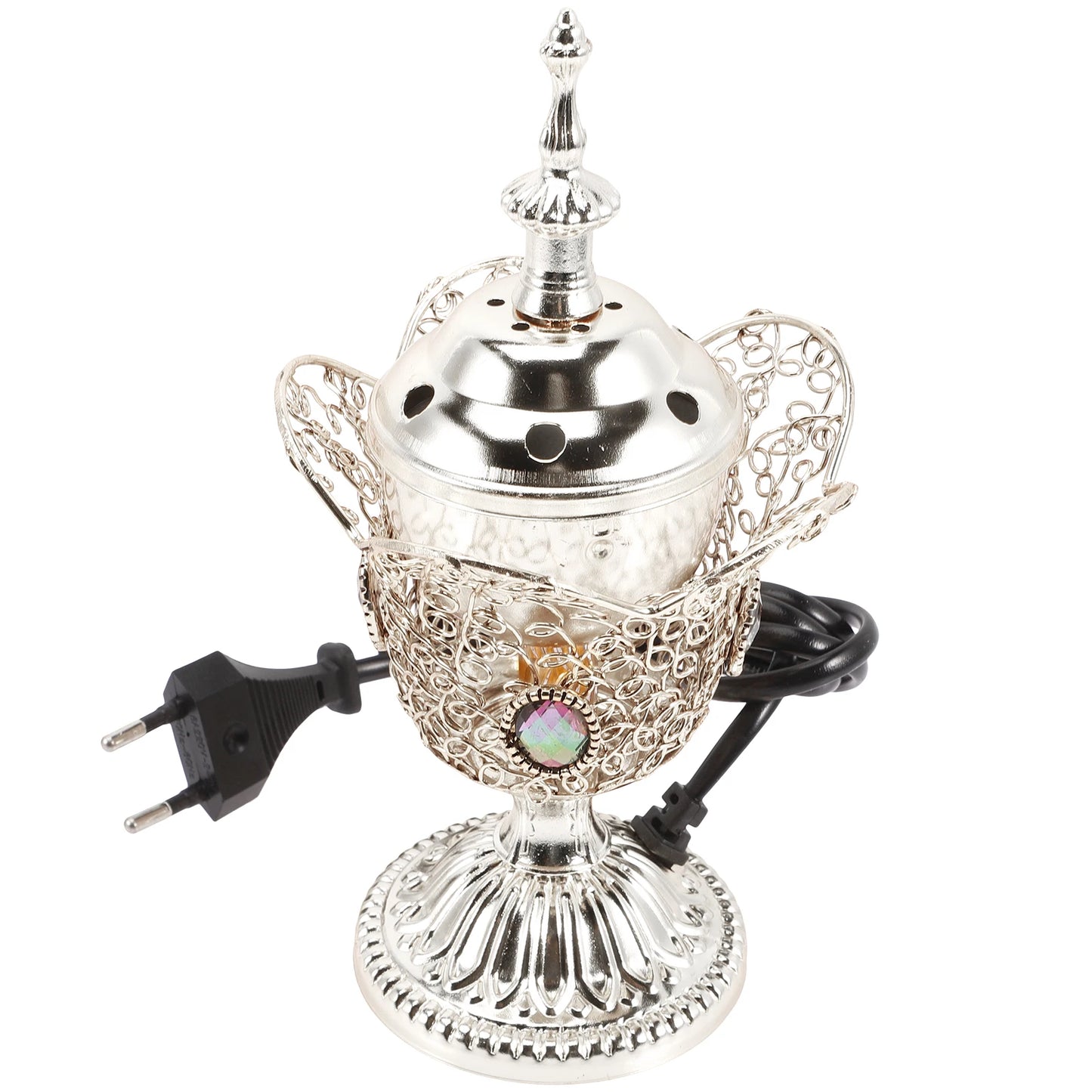 Metal Indoor Burner Middle East Church Electric Censer Metal Burner Vintage Sandalwood Burner (EU Plug)