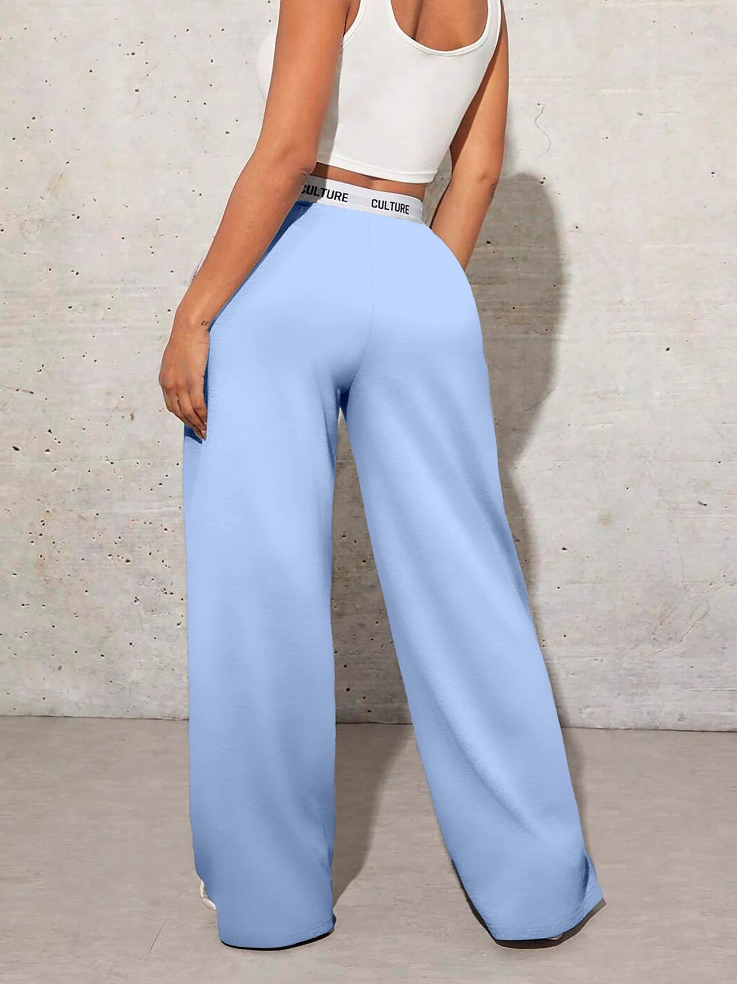 Women's Trousers Casual Loose Love Printed Webbing Women's Wide Leg Drag Pants Fashion Female Clothing