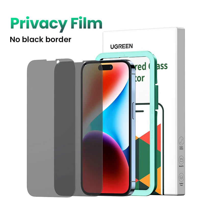 UGREEN for iPhone 15 14 13 Pro Max Glass Screen Protector for iPhone 12 11 XR iPhone 15 Pro Tempered Glass 9D Film