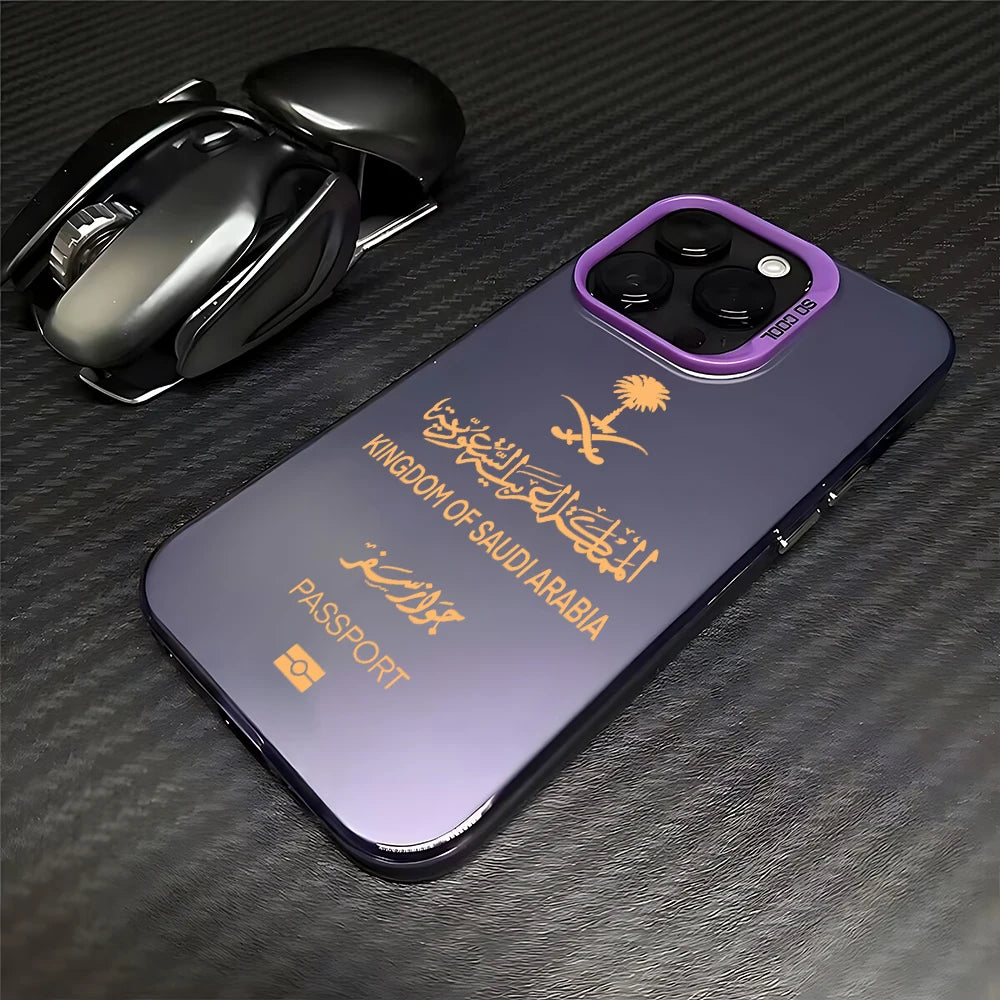 Saudi Arabia Passport Phone Case For iPhone 16 15 14 13 12 11 Pro Max X XR XSMAX 8 7 Plus Candy Matte Shockproof Back Cover