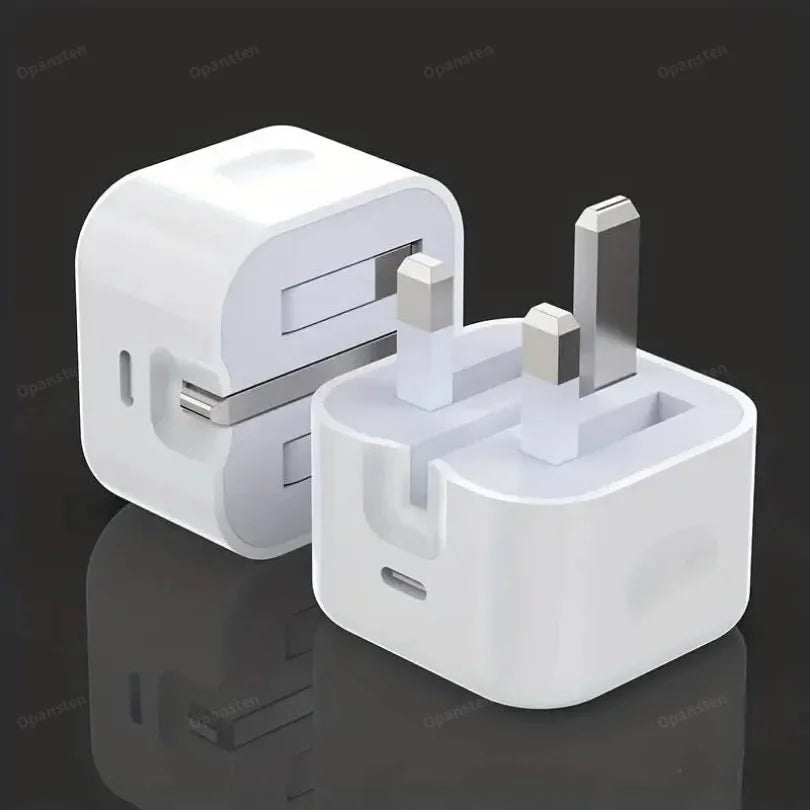 Foldable UK Plug USB-C Port Fast Charging QC3.0 PD 25W Type C Quick Charge For iPhone 16 15 Travel Wall Charger Power Adapter