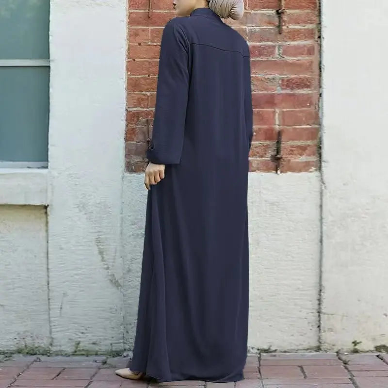 VigoAnne 2025 Muslim Abaya Solid Zipper One-piece Prayer Dress Women Long Sleeve Islamic Clothing Lady Dubai Saudi Robe Turkish