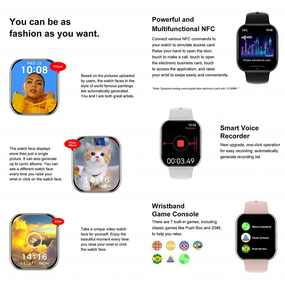 New 2025 Original For Apple Watch 10 GPS Smart Watch Men Body Temperature Bluetooth Call NFC Sports Women SmartWatch for Apple