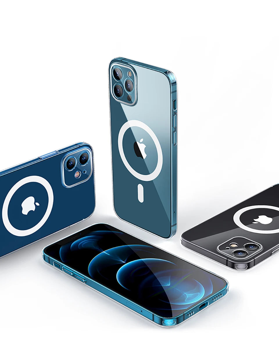 Magsafe Wireless Charging Magnetic Case For iPhone 14 11 12 13 Pro Max 12 13 mini 14 Plus Transparent Shockproof Cover Cases
