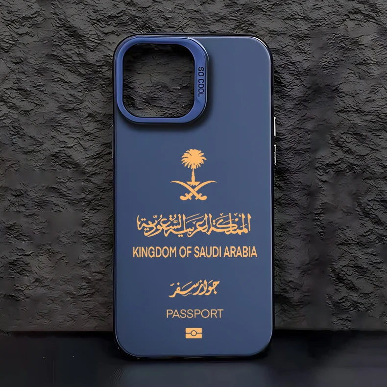 Saudi Arabia Passport Phone Case For iPhone 16 15 14 13 12 11 Pro Max X XR XSMAX 8 7 Plus Candy Matte Shockproof Back Cover