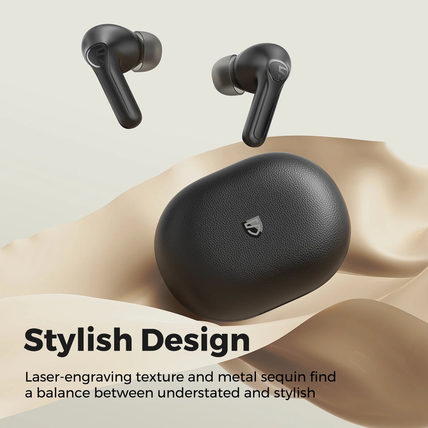 SoundPEATS Life Wireless Earbuds Active Noise Cancelling Bluetooth V5.2 Earphones with 4 Mic,12mm Driver,AI ENC for Clear Calls