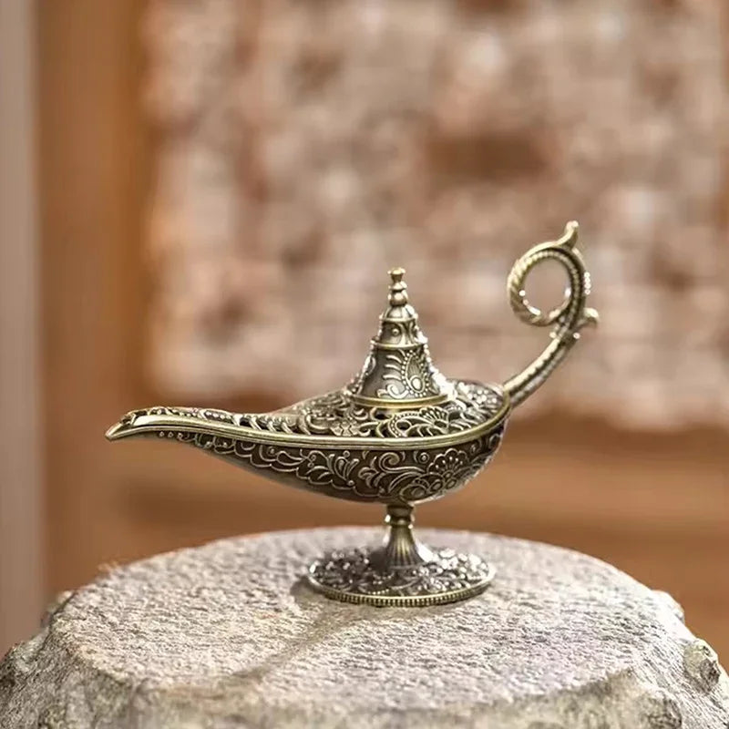 Antique Style Lamp Metal Incense Burner Scented Unscented Candle Holder Home Decor Gift Arabic Incense Burner Lotus Oud