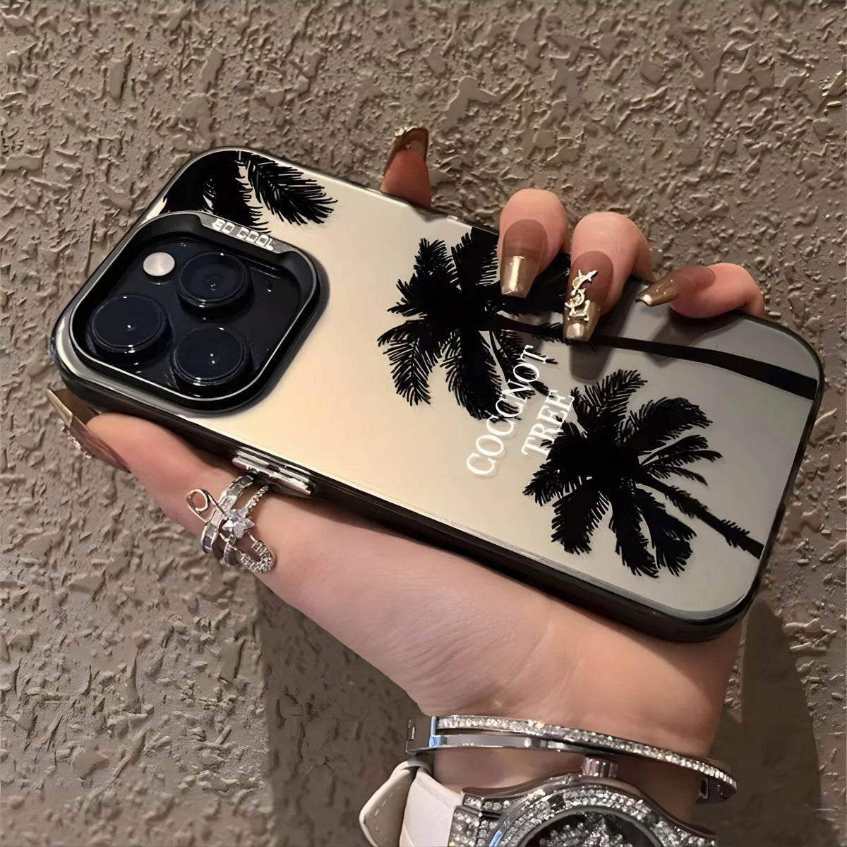 Phone Case For iPhone 16 15 14 13 12 11 Pro Max 7 8 Plus XS XR X SE2022 Summer Scenery Coconut tree Design Shockproof Hard Cover