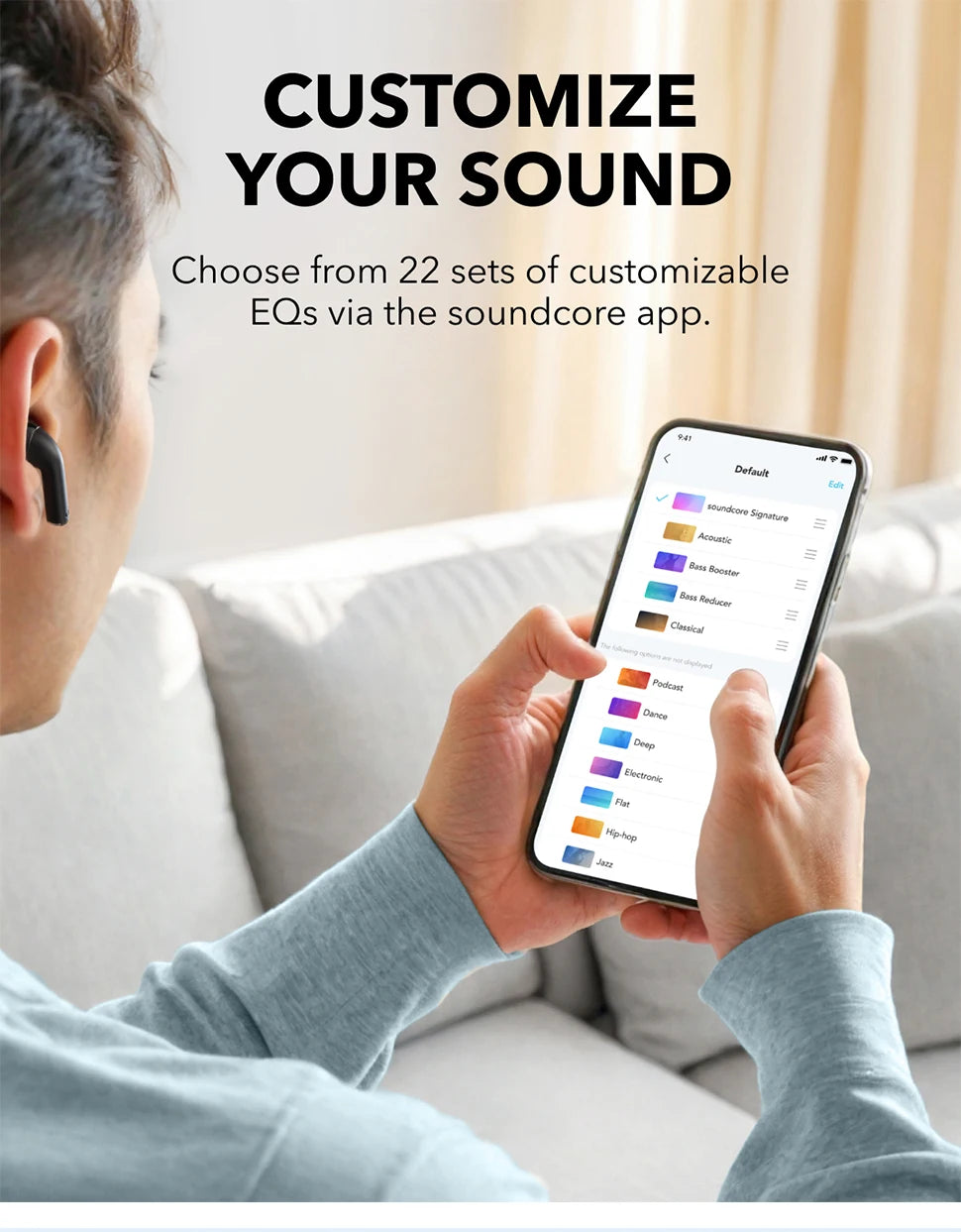 Soundcore K20i by Anker Semi-in-Ear Earbuds Earphone Bluetooth 36H Wireless Bluetooth Headphones Wireless Bluetooth Earphones