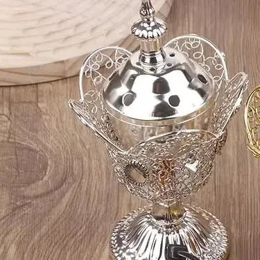 Metal Indoor Burner Middle East Church Electric Censer Metal Burner Vintage Sandalwood Burner (EU Plug)
