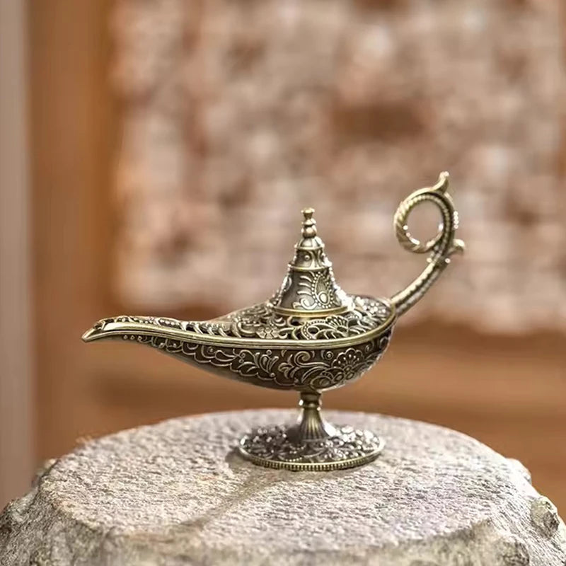 Antique Style Lamp Metal Incense Burner Scented Unscented Candle Holder Home Decor Gift Arabic Incense Burner Lotus Oud