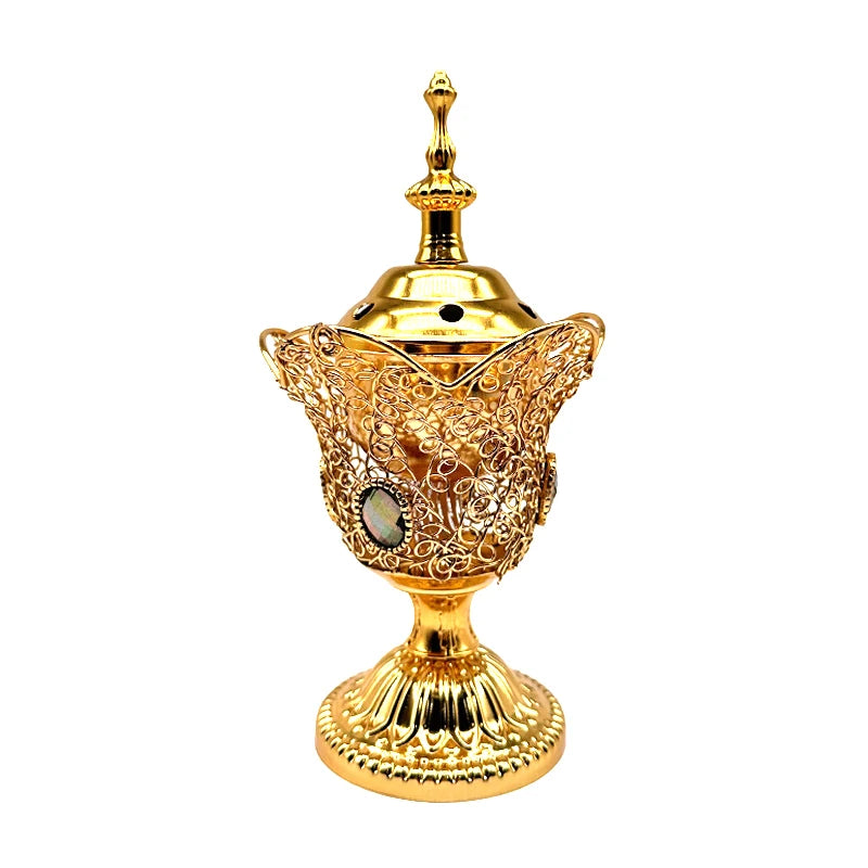 Metal Indoor Burner Middle East Church Electric Censer Metal Burner Vintage Sandalwood Burner (EU Plug)