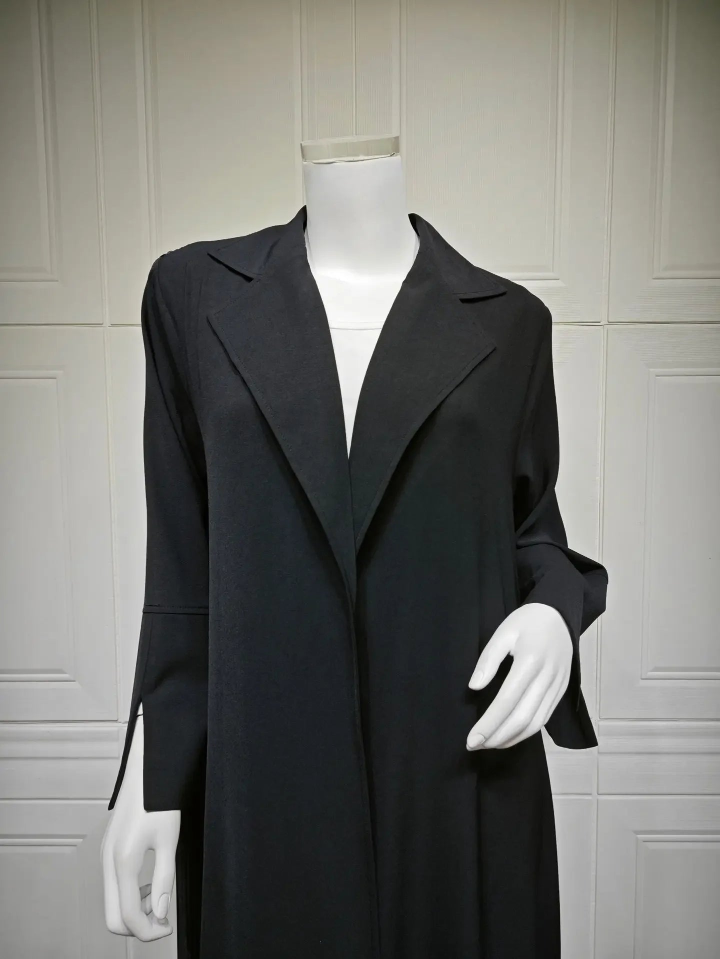 Eid Black Pleated Abaya Cardigan – Muslim Party Dress Kaftan