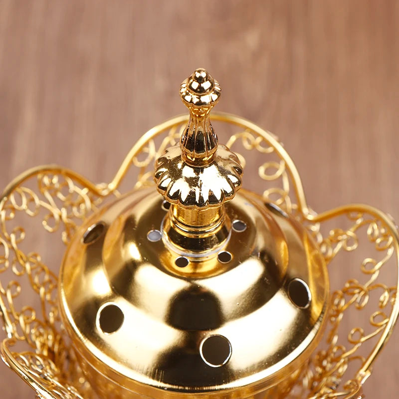 Metal Indoor Burner Middle East Church Electric Censer Metal Burner Vintage Sandalwood Burner (EU Plug)