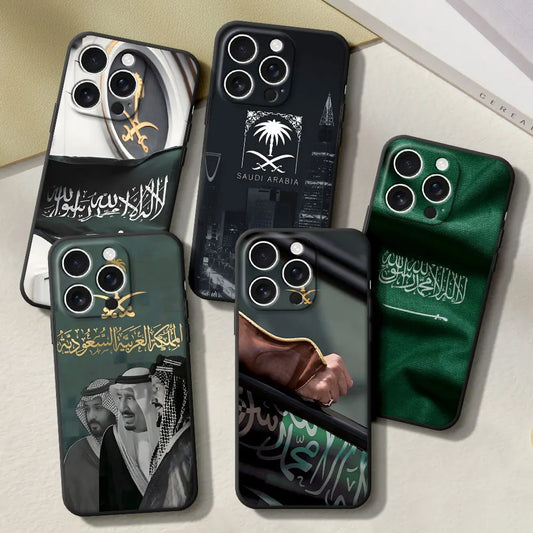 Kingdom Of Saudi Arabia Flag Case for Apple iPhone 16e 11 13 15 14 Plus 16 Pro Max X XS XSMax TPU Black Phone Cover Bumper